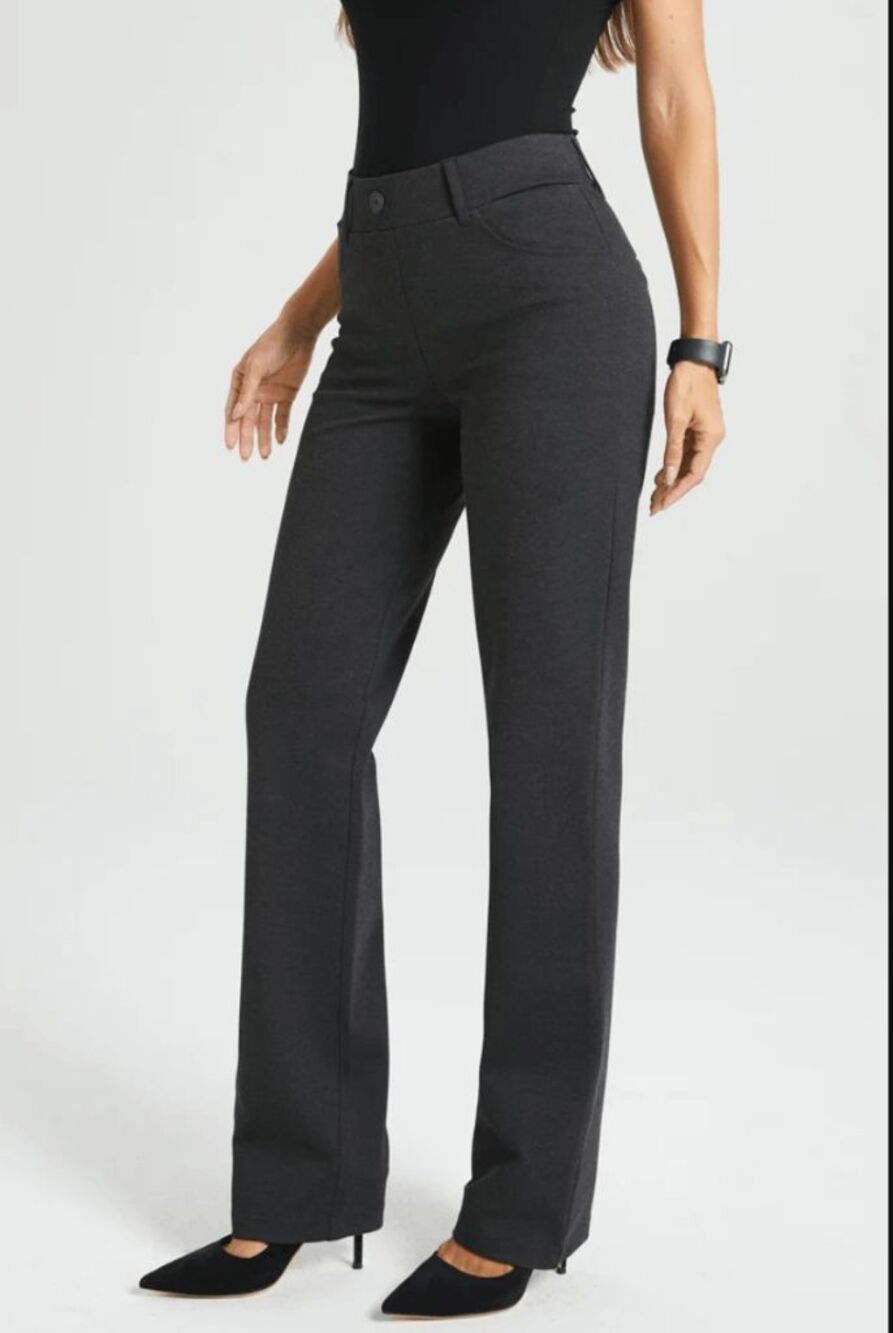 New Betabrand Charcoal Straight 7 Pocket Dress Pant Yoga Pants Medium